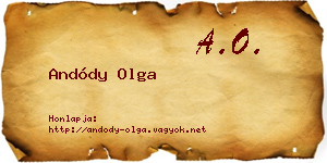 Andódy Olga névjegykártya